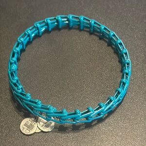 Alex and Ani teal blue vintage 66 wrap bracelet